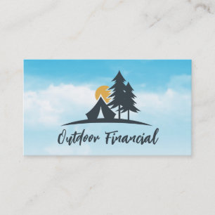 Camping Tent in the Woods Sky Business Card