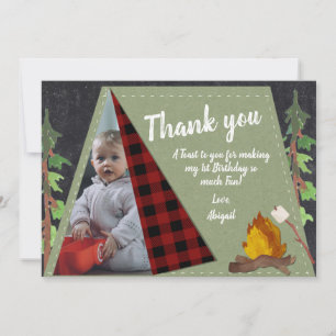 Camping Tent Photo Thank You Card