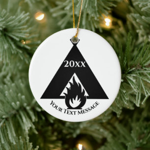 Camping Tent Symbol Photo Christmas Ceramic Tree Decoration