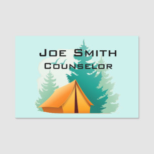 Camping Tent Woods Design Name Tag