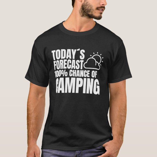 Camping tents campsite weather preview camping T-Shirt (Front)