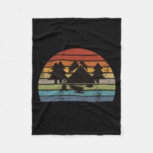 Camping Tents Retro Fleece Blanket