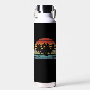 Camping Tents Retro Water Bottle
