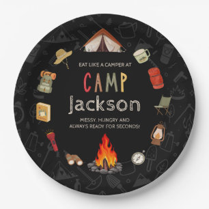 Camping Theme Birthday Party Paper Plate 
