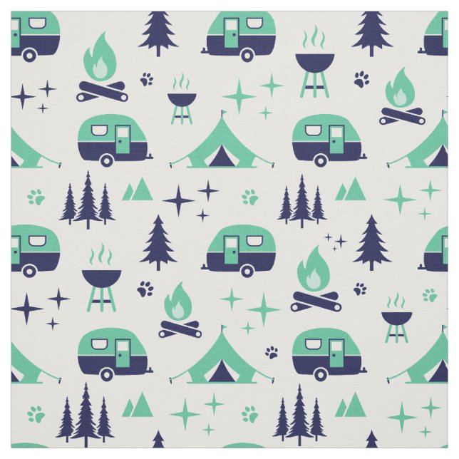 Camping Theme Fabric (Swatch)