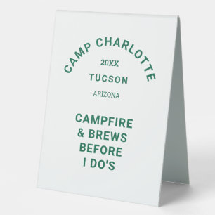 Camping Theme Forest Green Camp Crest Bachelorette