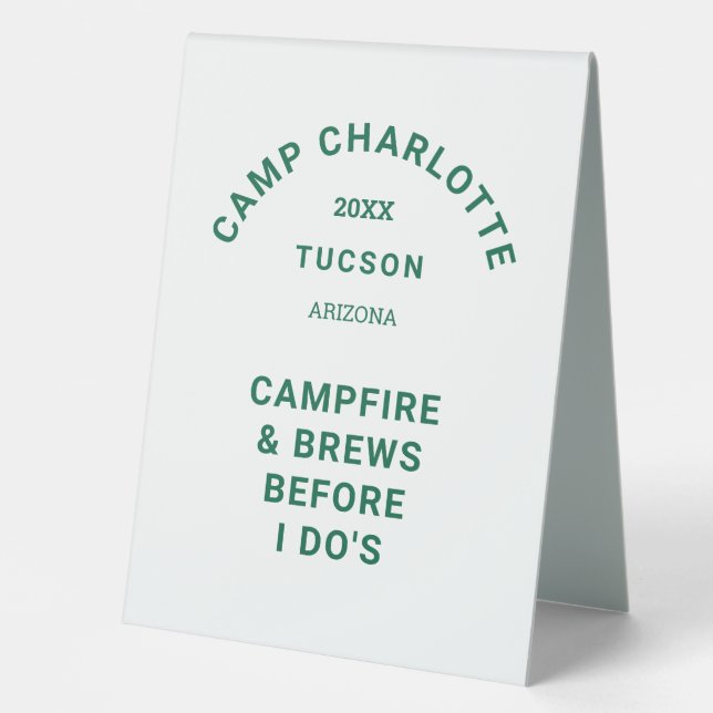 Camping Theme Forest Green Camp Crest Bachelorette (Front)