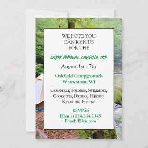 Camping Themed Family Trip Invitation