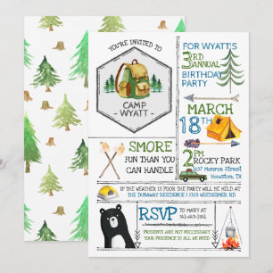 Camping Themed Party - Badges & Icons Invitation