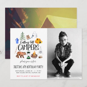Camping Themed Party Invitation