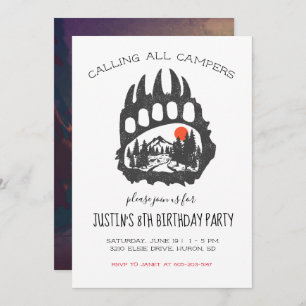 Camping Themed Party Invitation