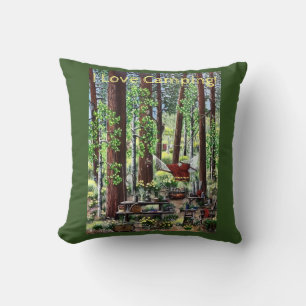 Camping Throw Pillow