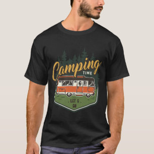 Camping Time Let's Go Forest Green Car Summer T-Shirt
