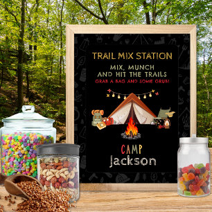 Camping Trail Mix Station Birthday Party Sign