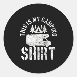 Camping Trailer Camper Van Mobile Home Caravan Mot Classic Round Sticker