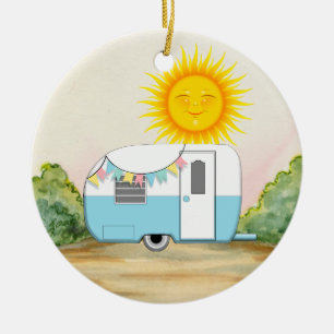 Camping Trailer Ceramic Tree Decoration