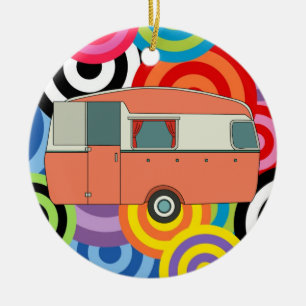 Camping Trailer Ceramic Tree Decoration