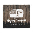 Camping Trailer Happy Campers Forest Rustic Wood