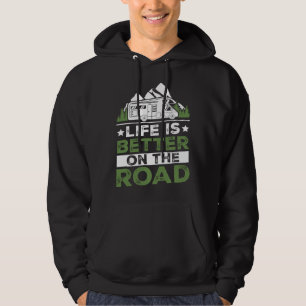 Camping Trailer On The Road Camper Hoodie