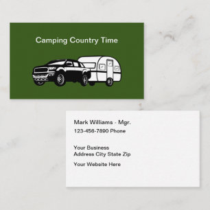 Camping Trailer Vacation Theme Business Cards