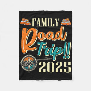 Camping Travelling Matching Family Road Trip 2025 Fleece Blanket