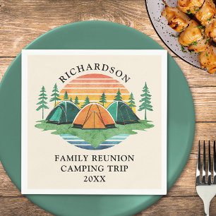 Camping Trip Vintage Sunset Family Reunion Napkin