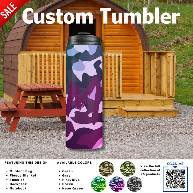 Camping Tumbler | ADD INITIAL Camouflage Kids Teen (Creator Uploaded)