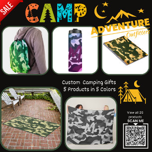 Camping Tumbler   ADD INITIAL Camouflage Kids Teen