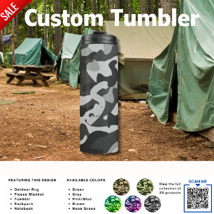 Camping Tumbler   ADD INITIAL Camouflage Kids Teen