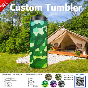 Camping Tumbler   ADD INITIAL Camouflage Kids Teen