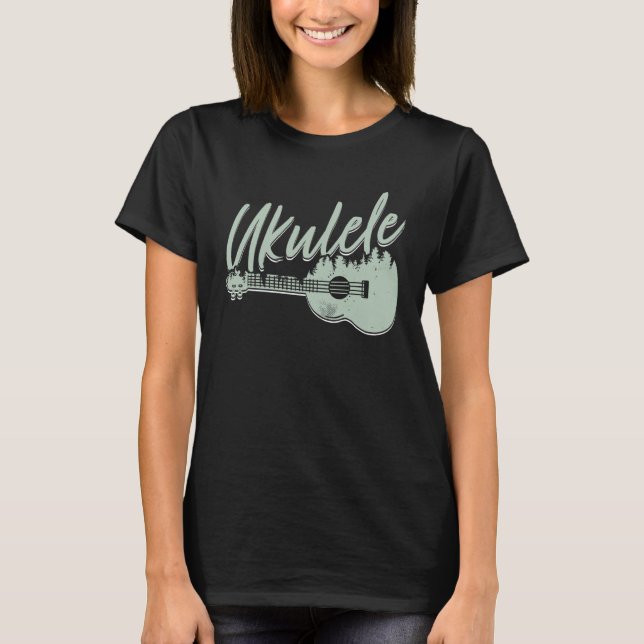 Camping Ukulele Player Outdoors Ukulele T-Shirt (Front)