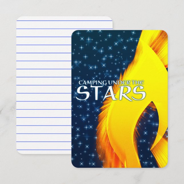 Camping Under the Stars Starshine and Campfire Invitation (Front/Back)