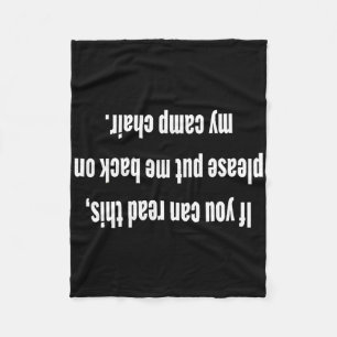 Camping Upside-down Funny Fleece Blanket