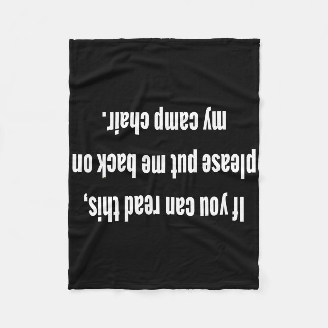 Camping Upside-down Funny  Fleece Blanket (Front)