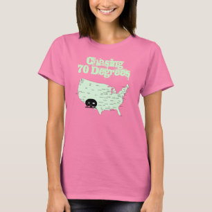 Camping USA Map RVing Chasing 70 Degrees T-Shirt
