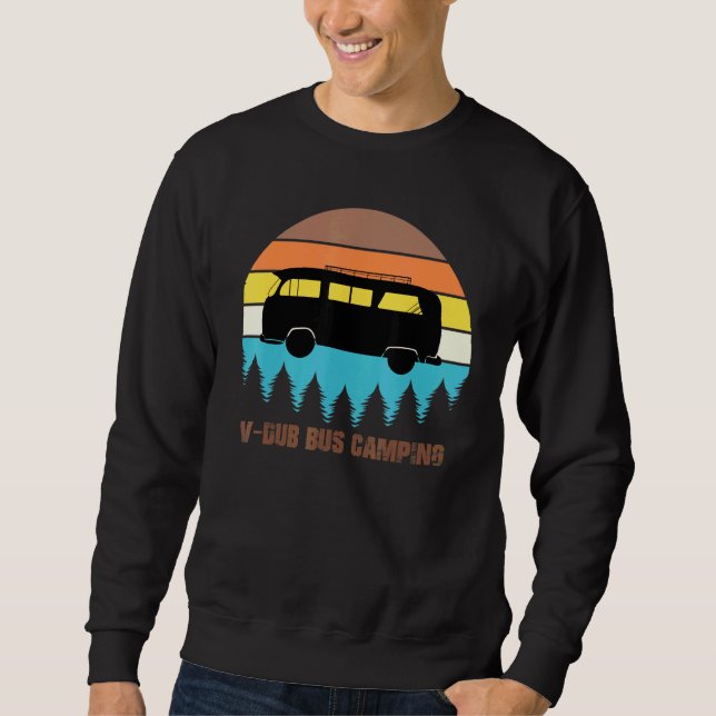 Camping V Dub Bus Sunset Retro Sweatshirt (Front)