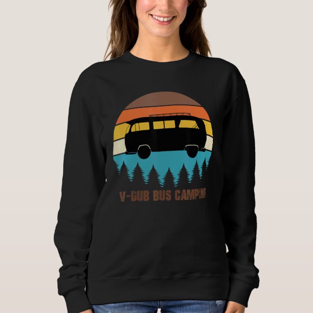 Camping V-Dub Bus Sunset Retro Sweatshirt (Front)