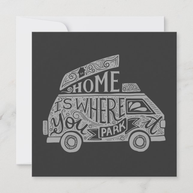Camping Van Life Fun Inspirational Quote  Card (Front)
