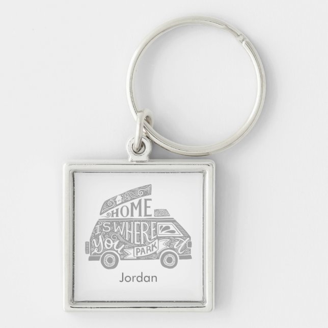 Camping Van Life Fun Inspirational Quote Custom Ke Key Ring (Front)