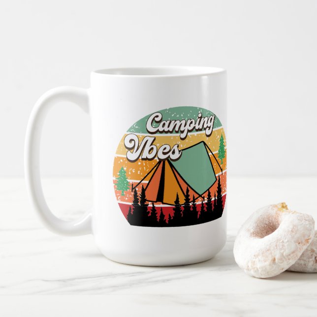 Camping Vibes  Coffee Mug (With Donut)