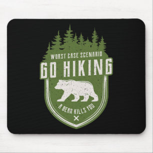 Camping Vintage Go Hiking Fun Summer Mountain Clim Mouse Mat