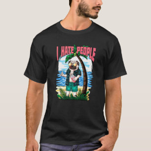 Camping & Vintage Hiking I Pug I Hate People I Ret T-Shirt