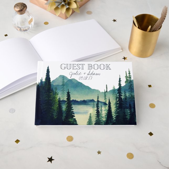 Camping Wedding Custom Guest Book (Front Open)