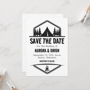 camping wedding save the date cards