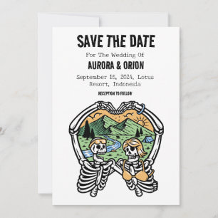 camping wedding save the date cards