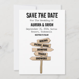 camping wedding save the date cards