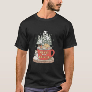 Camping Winter Christmas Merry and Bright Campfire T-Shirt