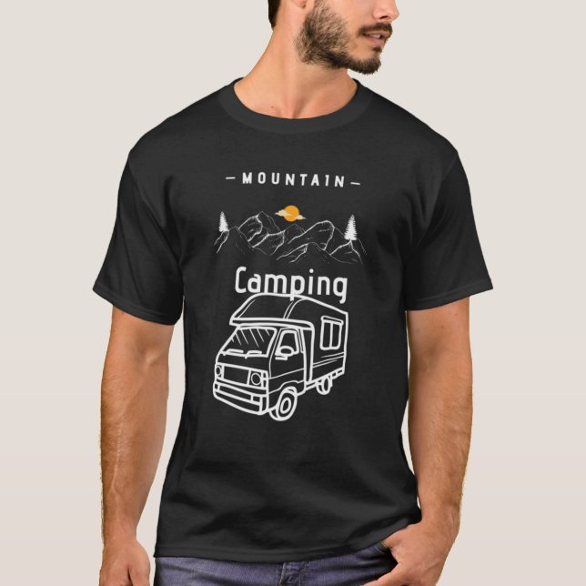 Camping With Caravan Or Tent, Caravan, Camping T-Shirt (Front)