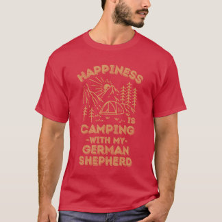 Camping with germanshepherd family T-Shirt