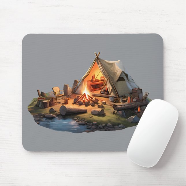 Camping With Loved Ones  Mouse Mat (With Mouse)